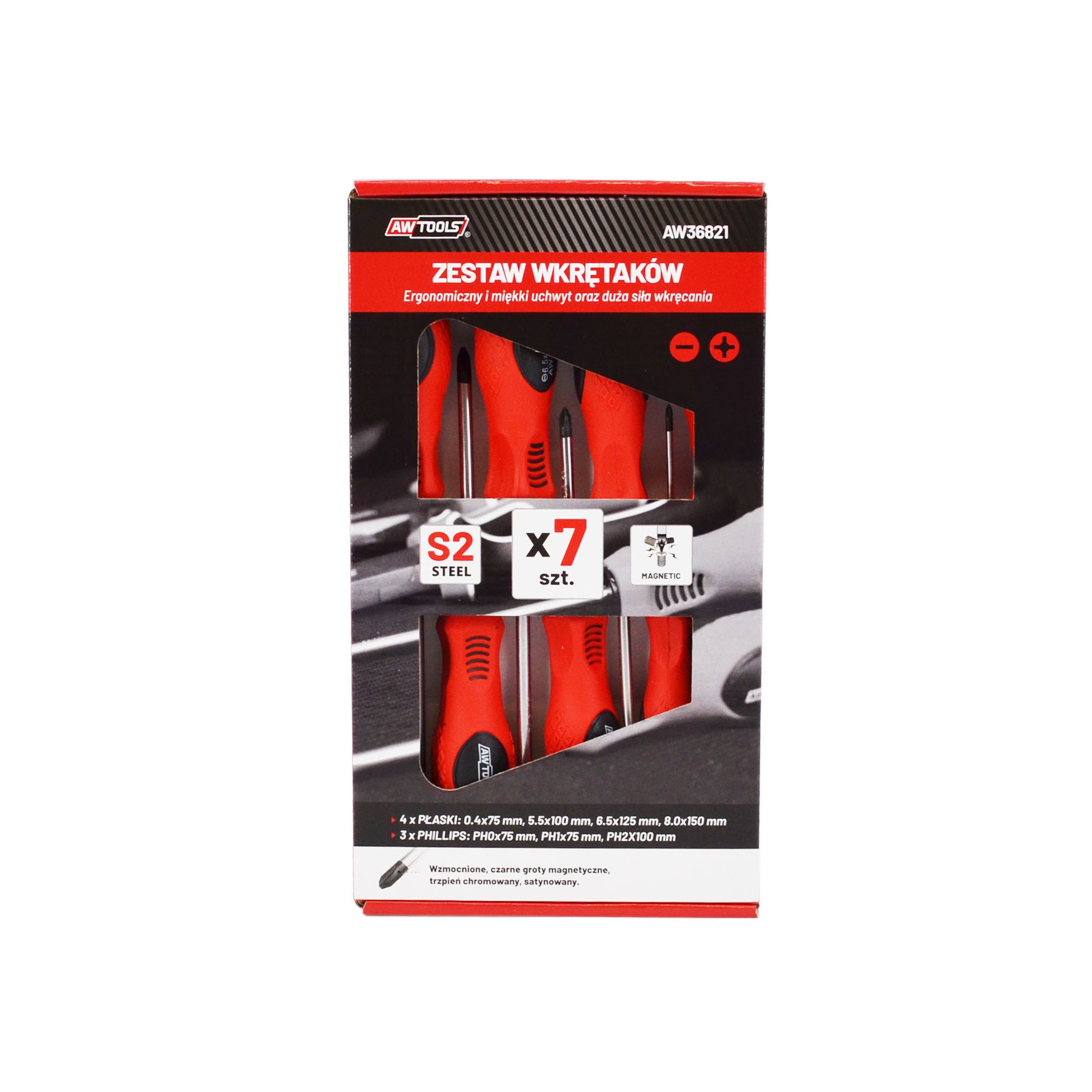Ensemble de tournevis AWTools AW36821; SLx4; PHx3; 7 unités
