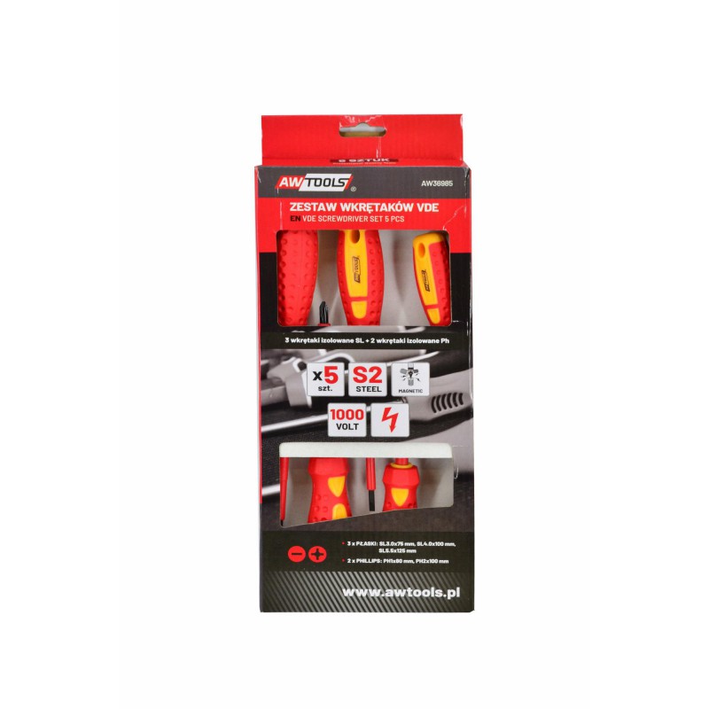 Ensemble de tournevis AWTools AW36985; VDE; 5 unités