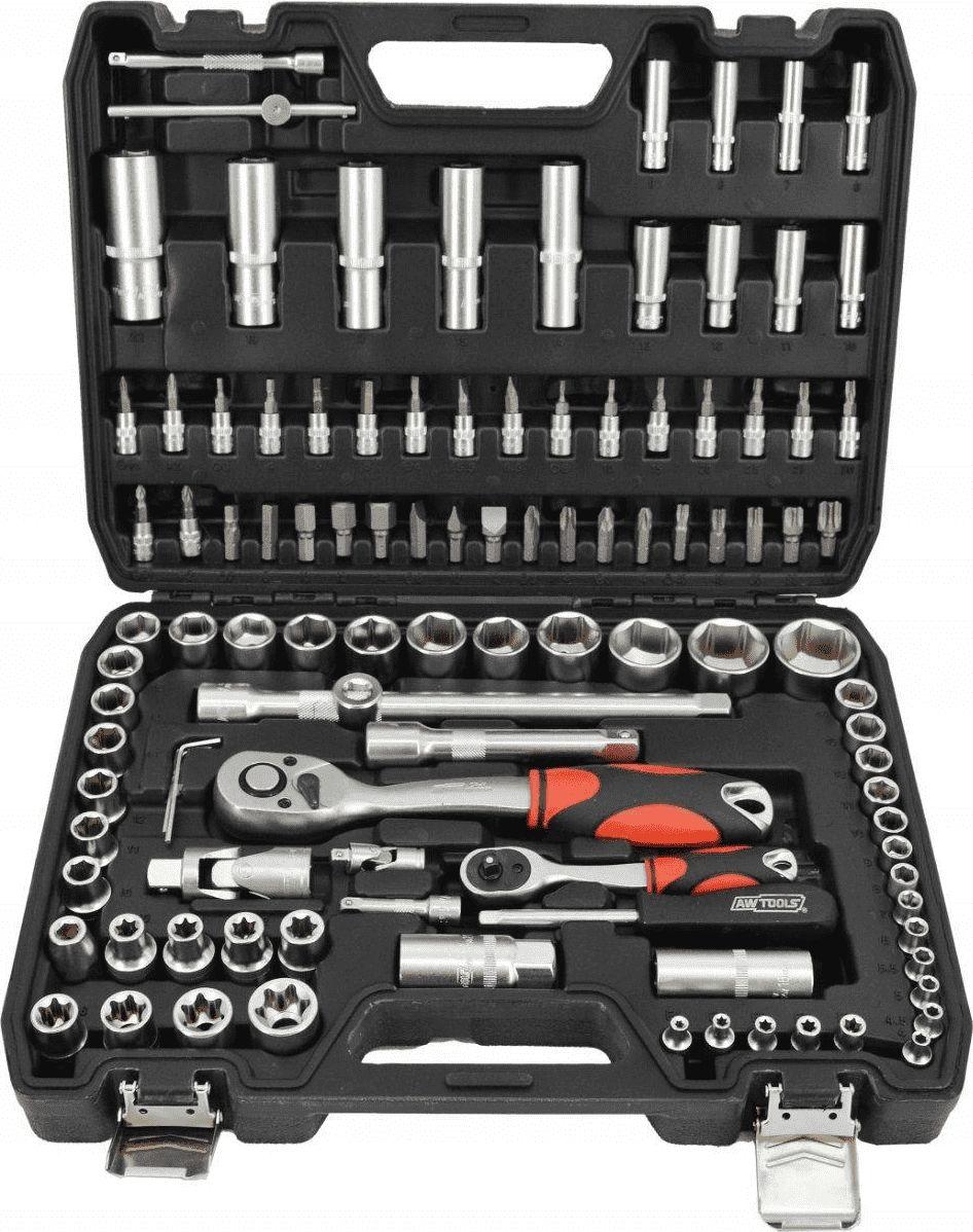 Ensemble de clés à anneau AWTools AW39108BL; 1/2''; 1/4''; 108 unités