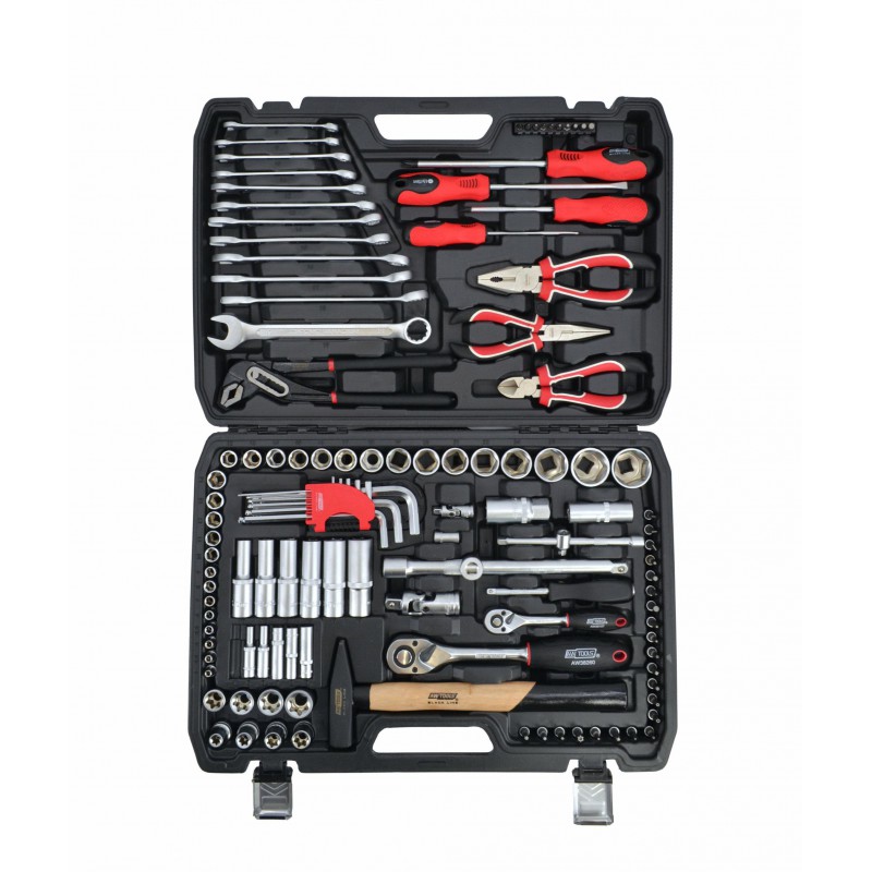 Ensemble de clés à anneau AWTools AW39122BL; 1/2''; 1/4''; 122 unités