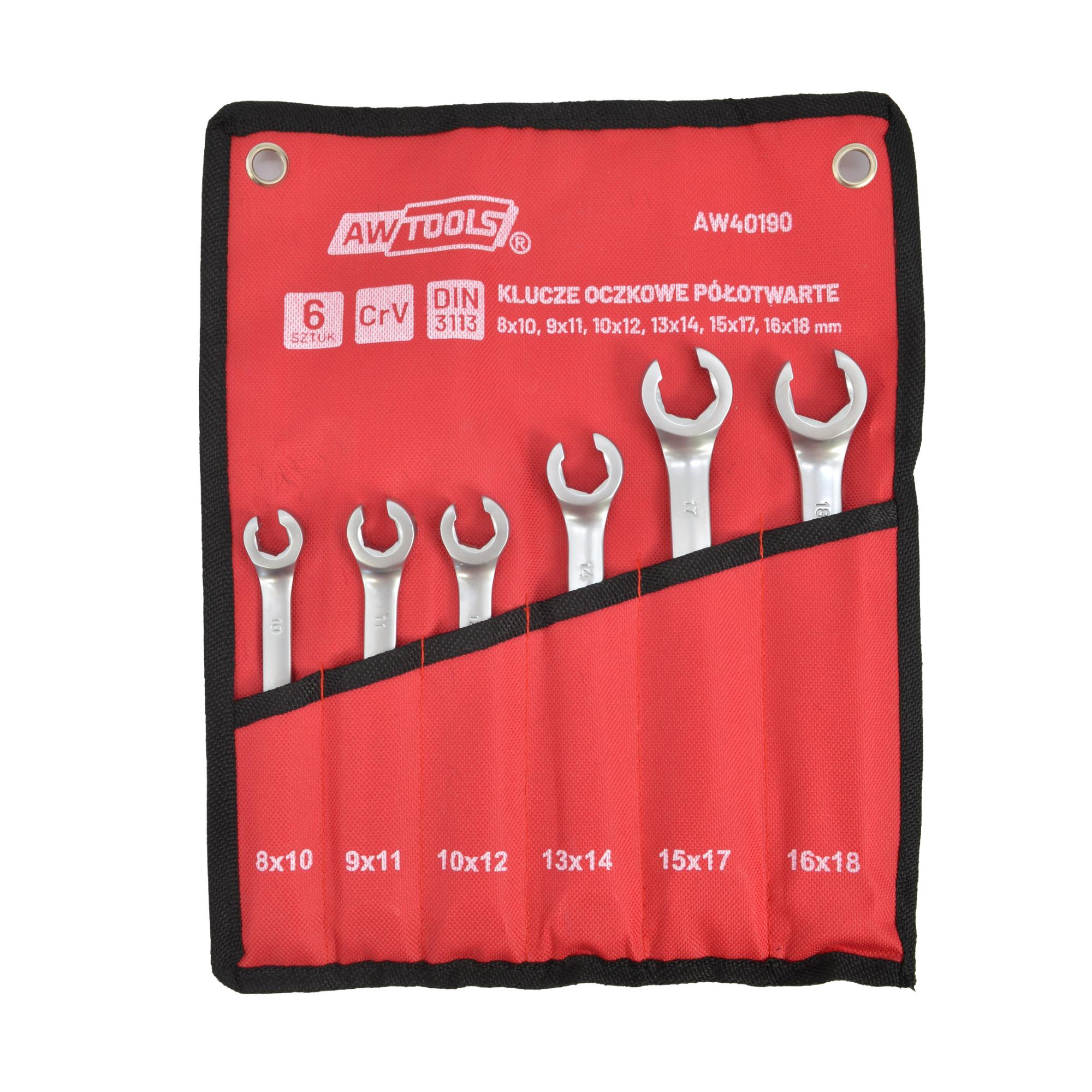 Ensemble de clés à anneau AWTools AW40190; 8-18 mm; 6 unités