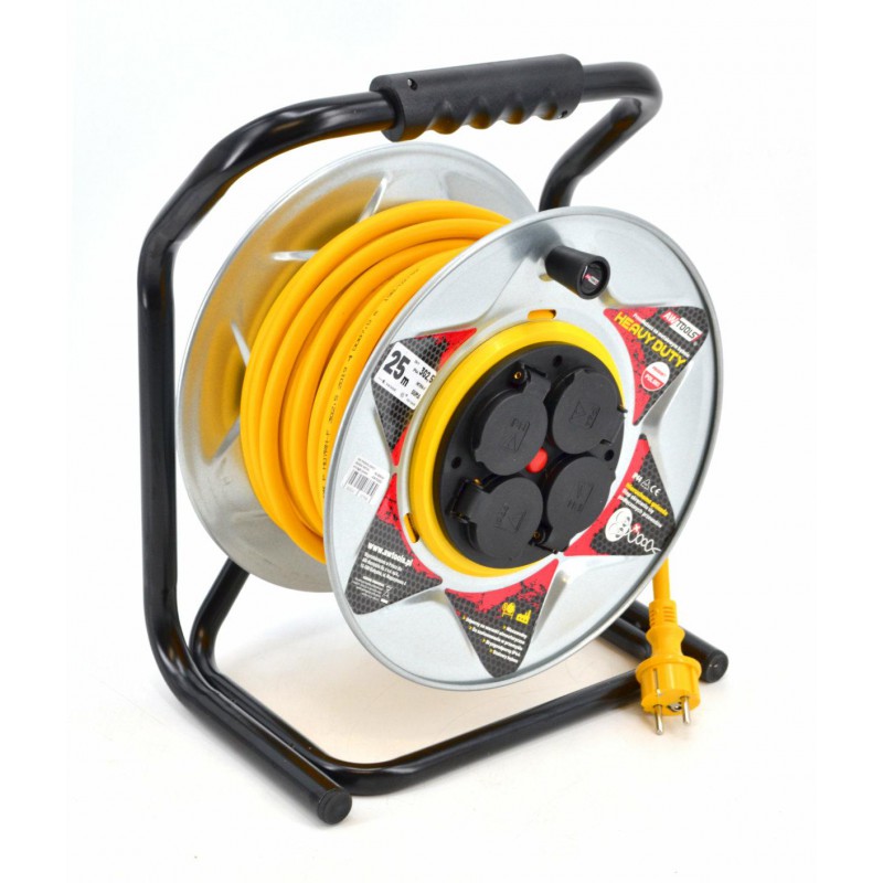 Rallonge avec bobine AWTools AW70265; 50 m; 3x2,5 mm; IP44