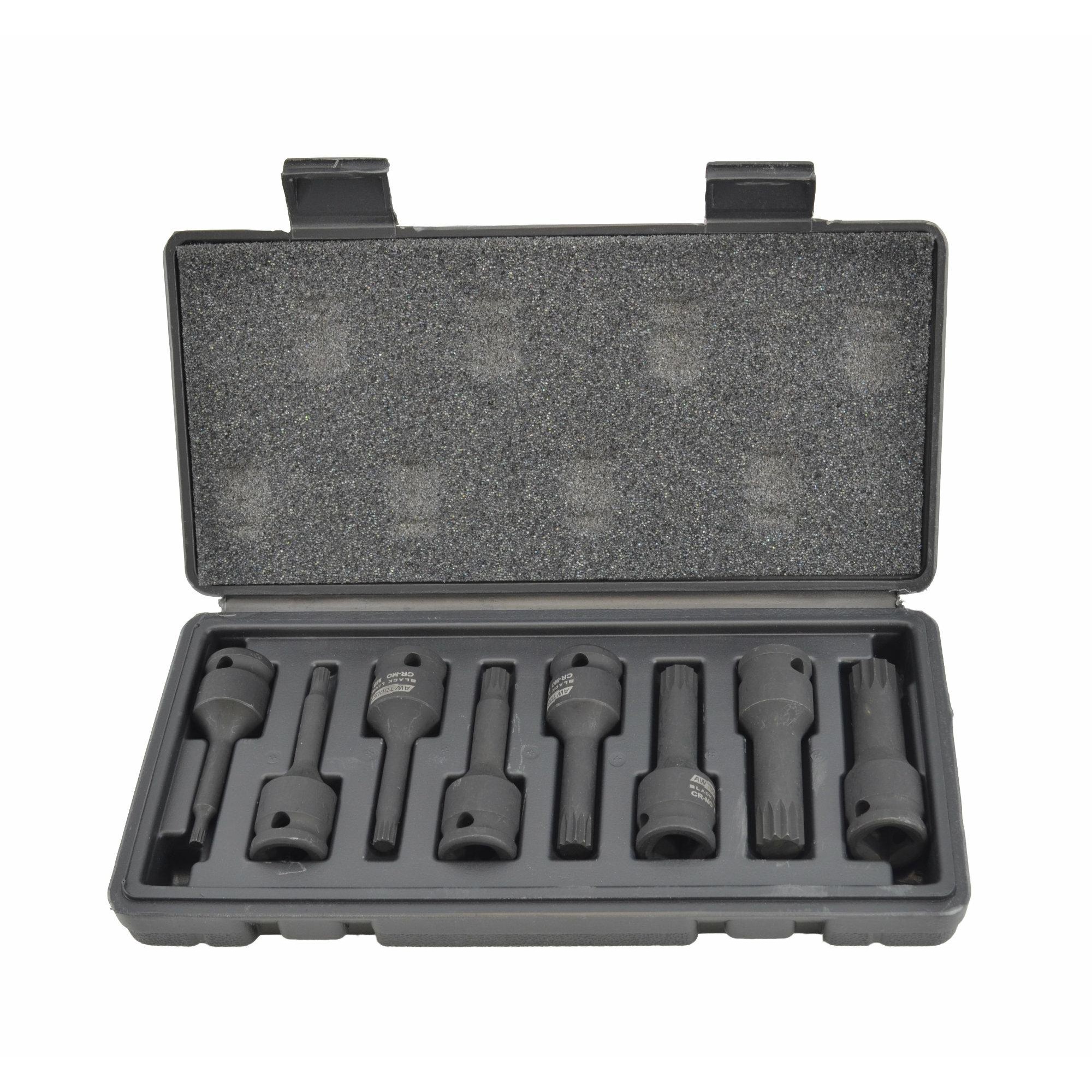Jeu de douilles à choc AWTools AW38782BL; 1/2''; M5-M18; 8 unités
