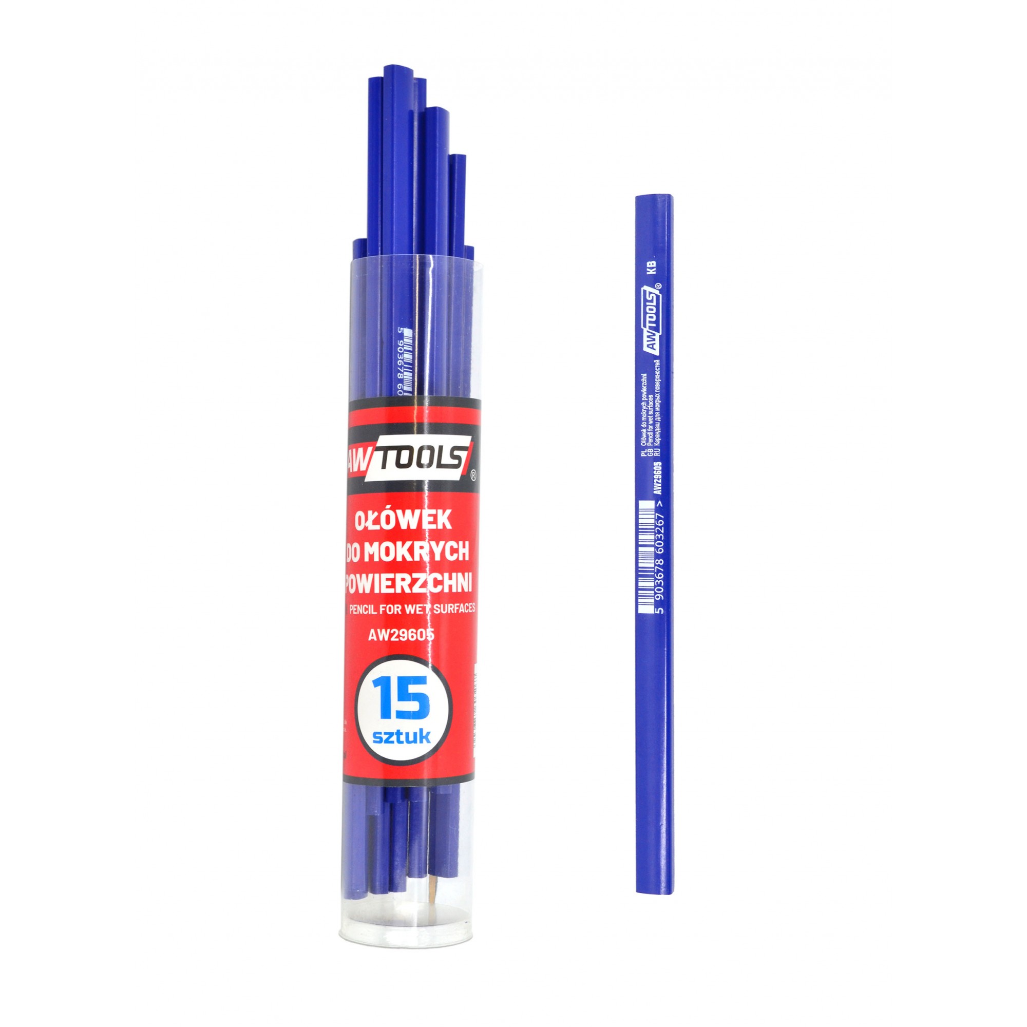 Crayon AWTools AW29605; 240 mm; 15 pcs.; bleu