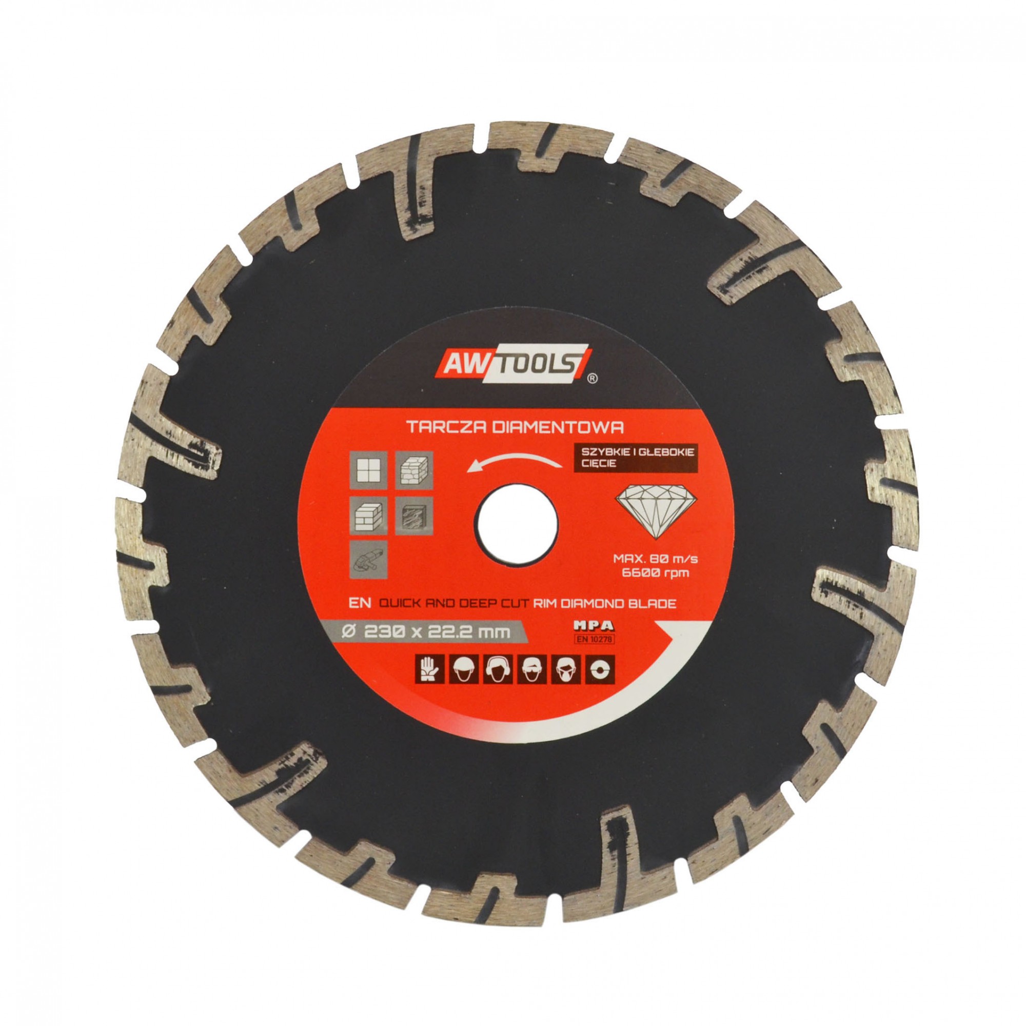 Disque à tronçonner diamant pour coupe humide AWTools AW45401; 125x22,2 mm
