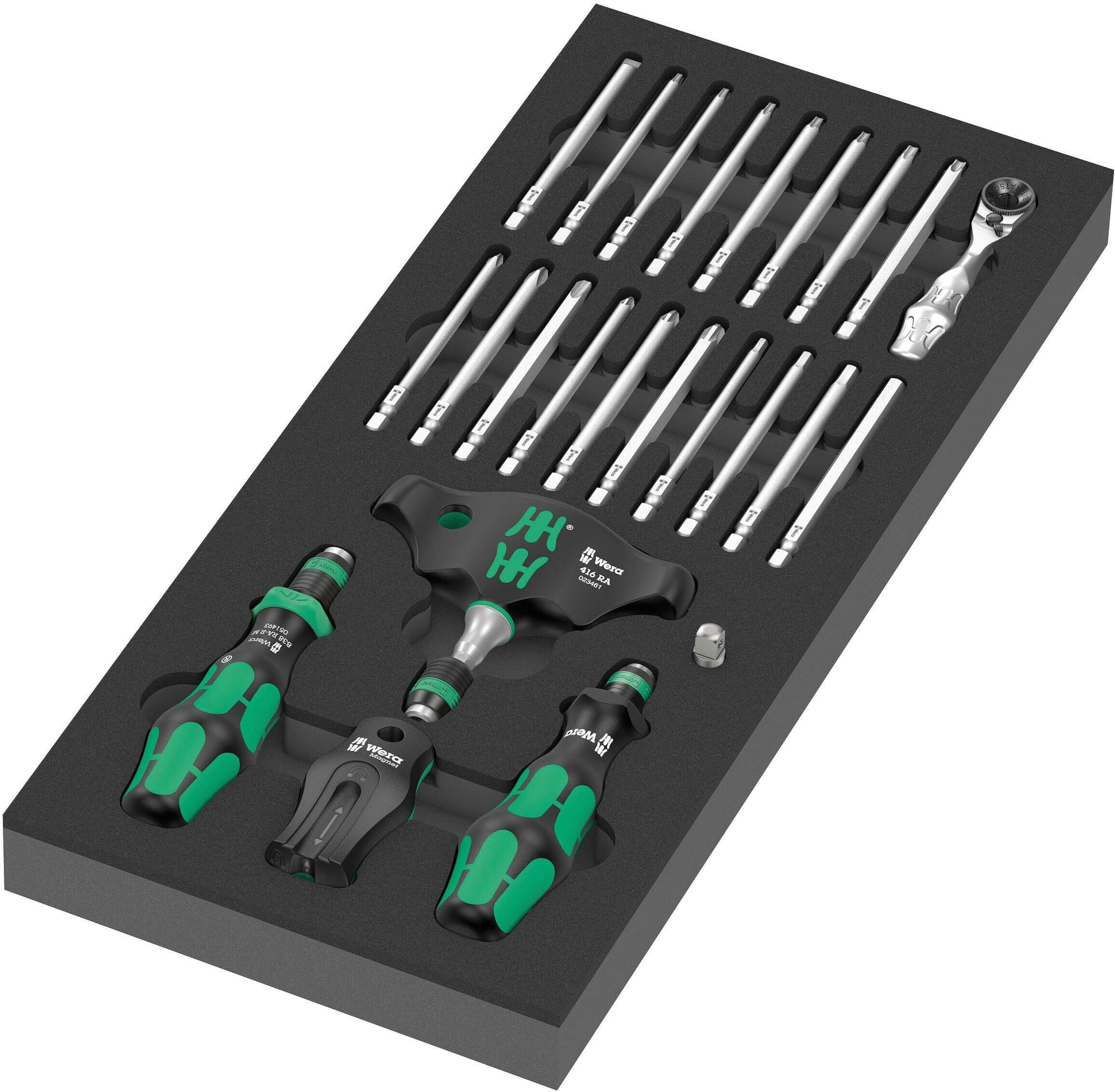 Rochet Wera WE05150152001; „Kraftform Kompakt“; 1/4''; 24 pièces + Accessoires