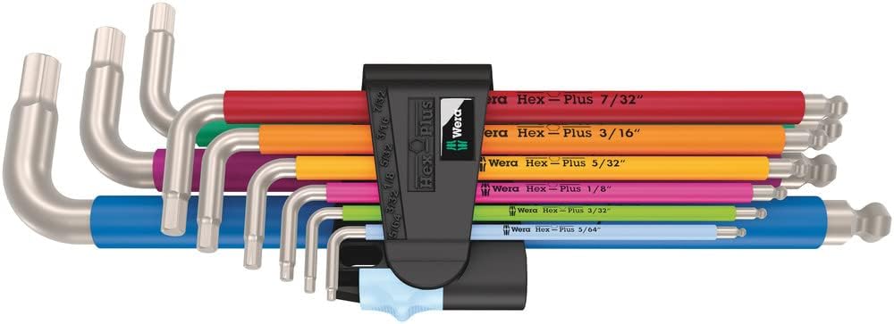 Clé hexagonale Wera WE05022860001; Hex-Plus Multicolour Imperial Stainless 1; 9 unités