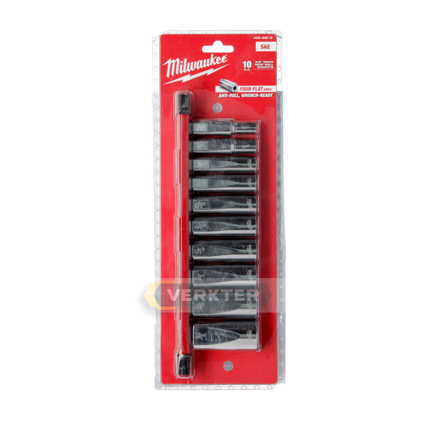 Jeu de douilles Milwaukee 4932492510; SAE; 3/8''; 10 unités