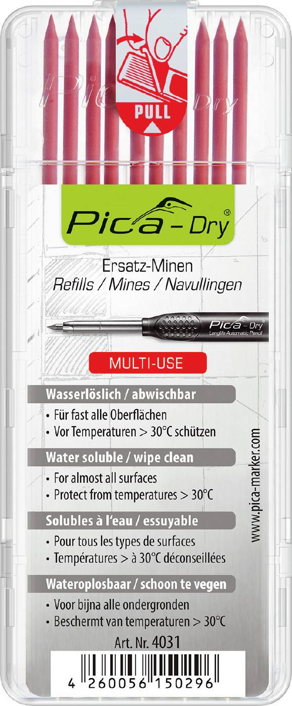 Coeur Pica Dry; 125 mm; 10 des unités; rouge