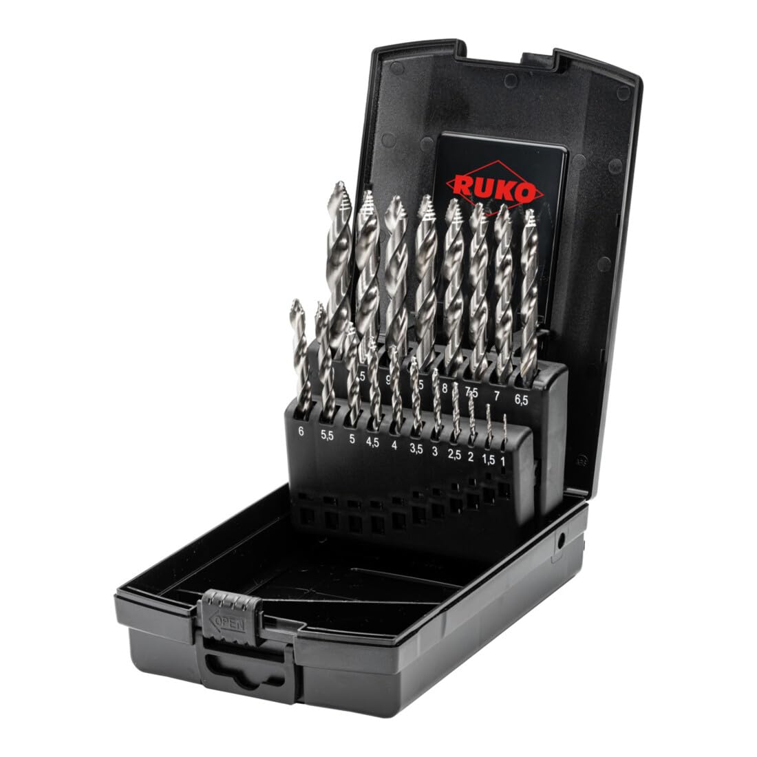 Jeu de forets en métal  Ruko ULTIMATECUT FLOWSTEP; DIN 338; HSS-Co; 1-10 mm; 19 unités