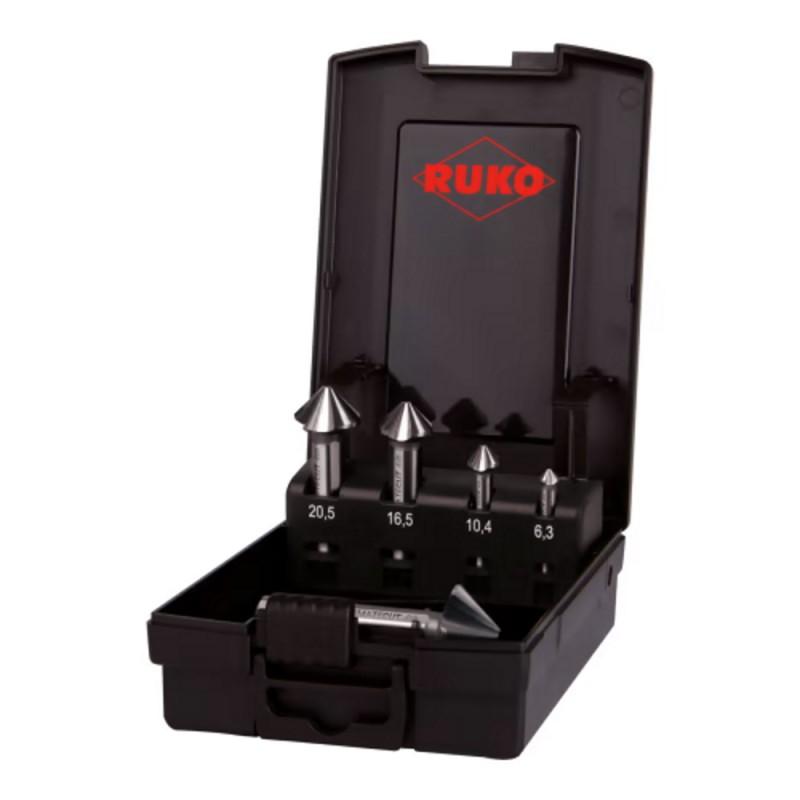 Jeu de fraises coniques pour le métal  Ruko ULTIMATECUT 4S; HSS; 90°; 6,3-25 mm; 5 unités