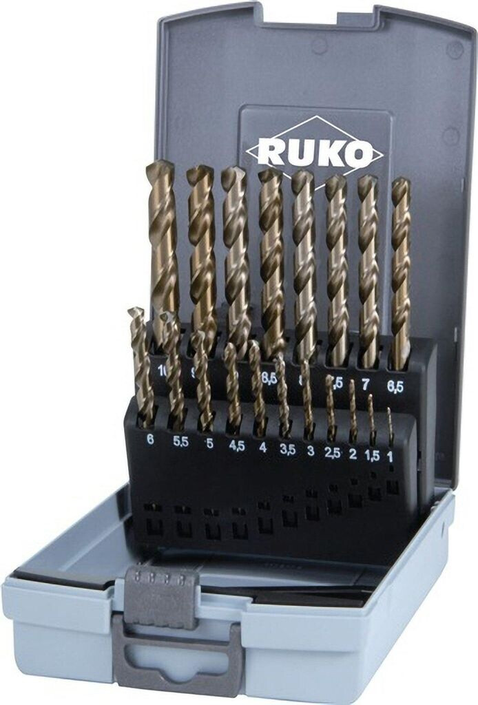 Jeu de forets en métal  Ruko 215214RO; HSS-Co 5; 1-10 mm; 19 unités