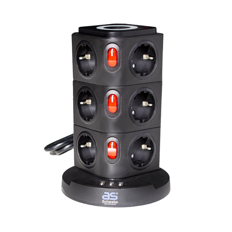 Rallonge électrique AS-Schwabe 18222; 3 USB; 5W; IP20