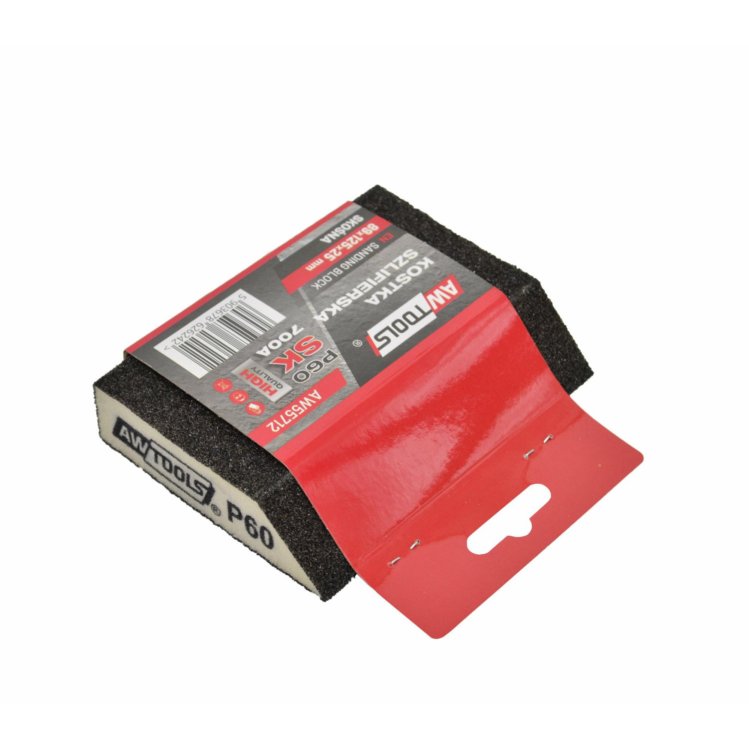 Éponge de ponçage AWTools AW55714; 89x125x25 mm; P100