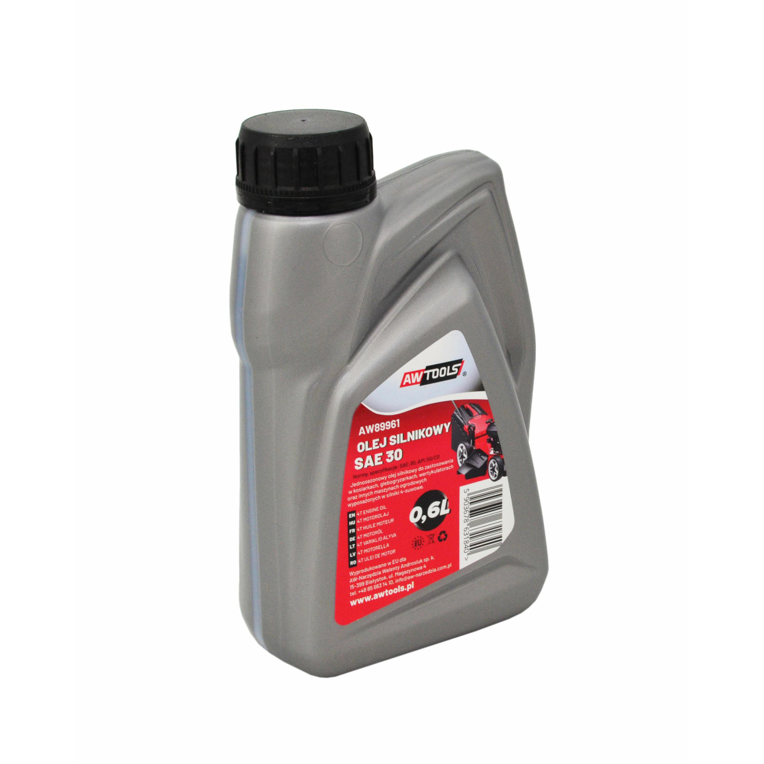 Pétrole AWTools SAE 30; 600 ml; pour engins de jardinage avec moteurs 4 temps