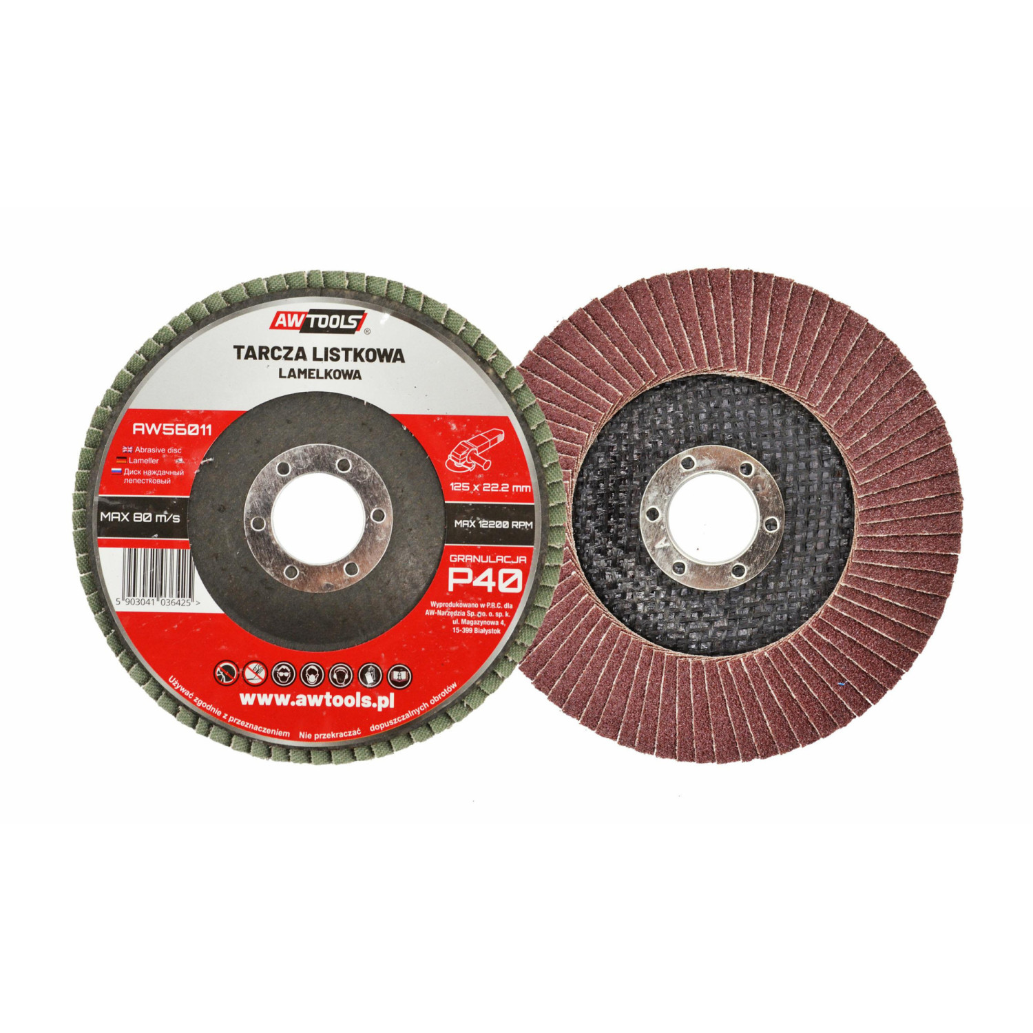 Meule-éventail AWTools AW56012; 125 mm; P60
