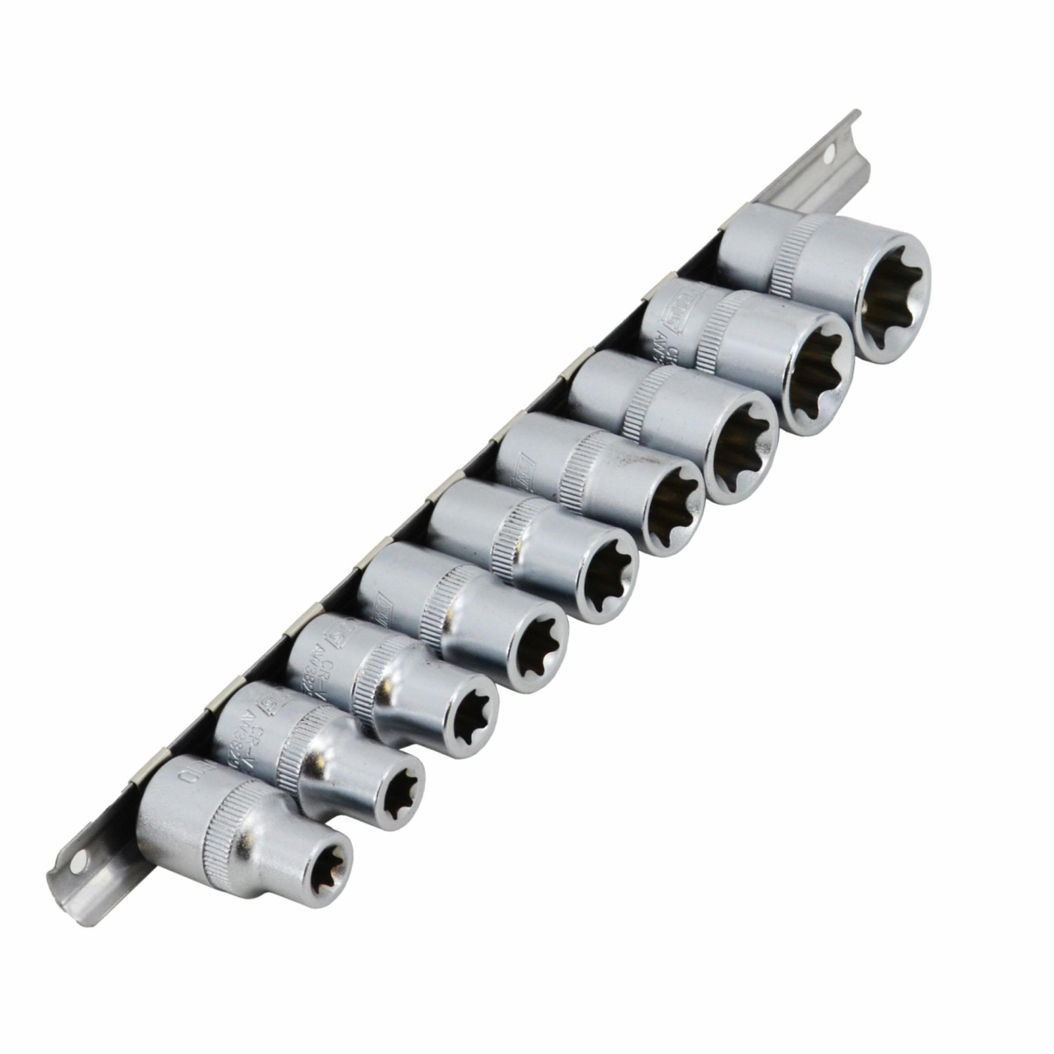 Jeu de clés à douille AWTools AW38299; Torx; 1/2''; E10-E24; 9 unités