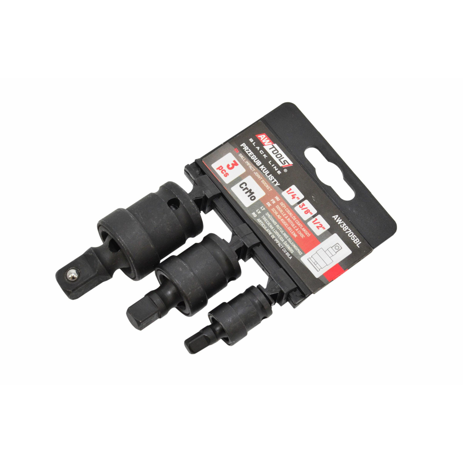 Porte-embout à visser AWTools AW38705BL; 1/2''; 3/8''; 1/4''; 3 unités
