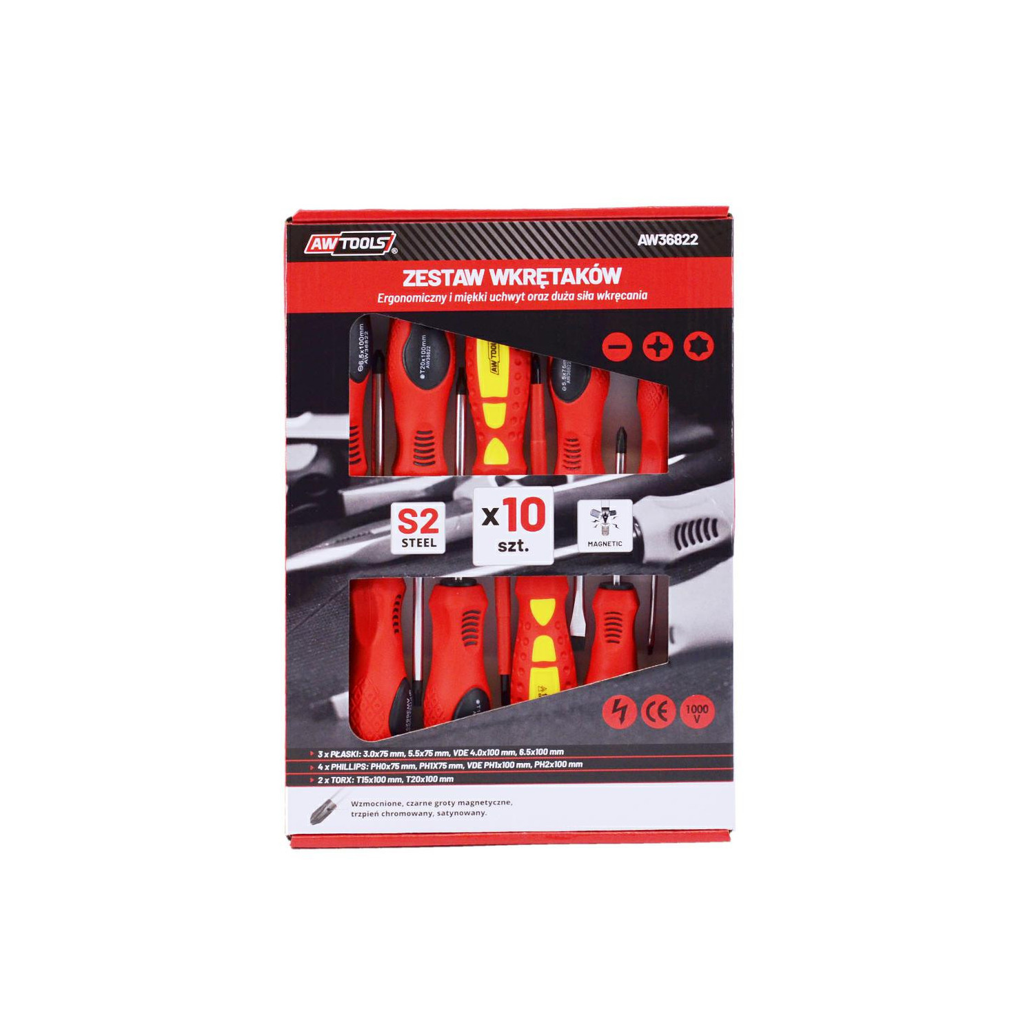 Ensemble de tournevis AWTools AW36822; 10 unités