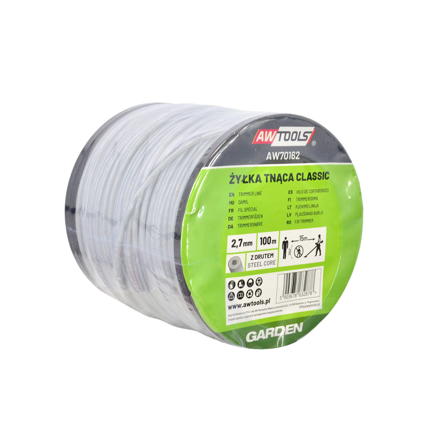 Fil de coupe AWTools AW70161; 2,4 mm; 100 m