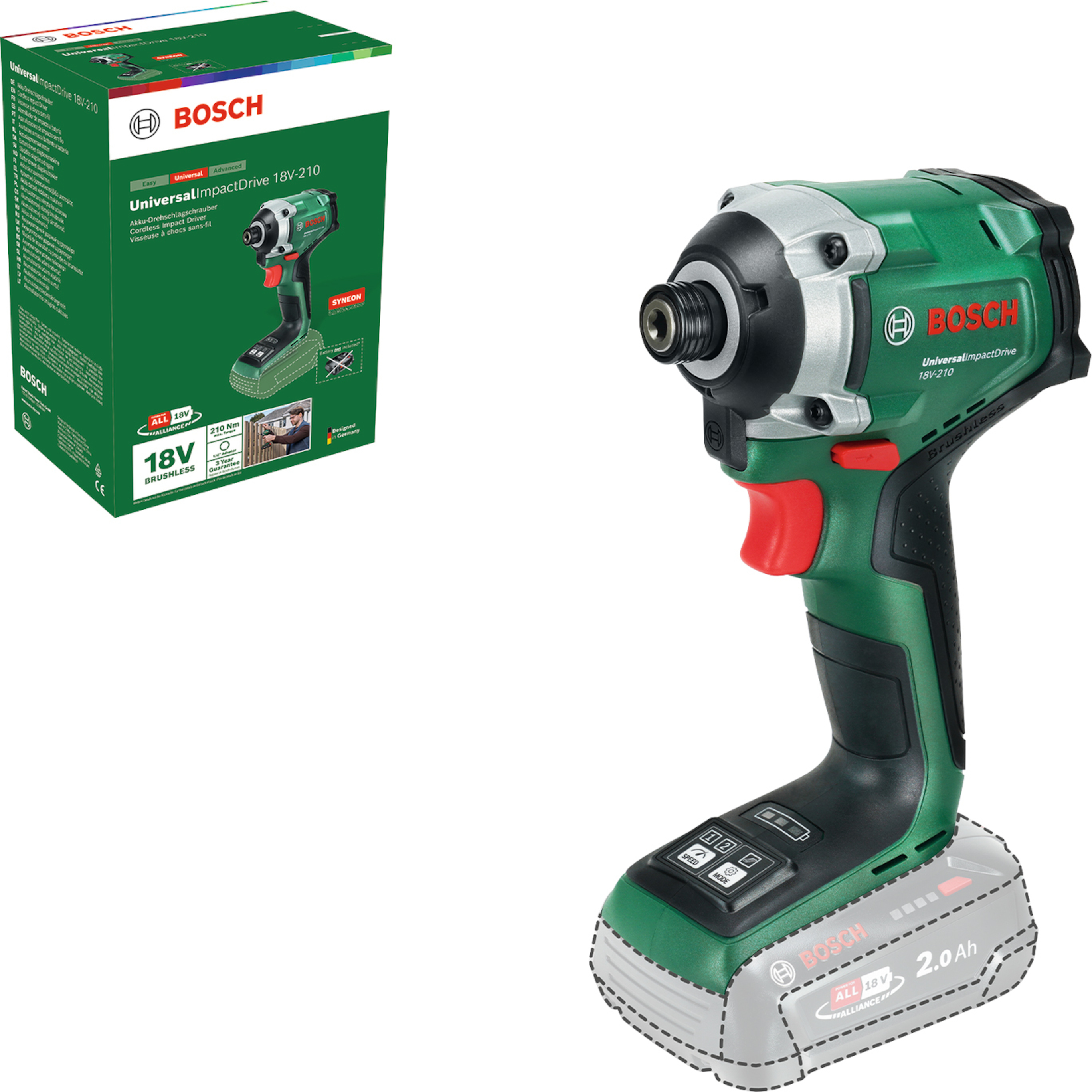 Clé à chocs Bosch UniversalImpactDrive 18V-210; 18V (sans batterie et chargeur)