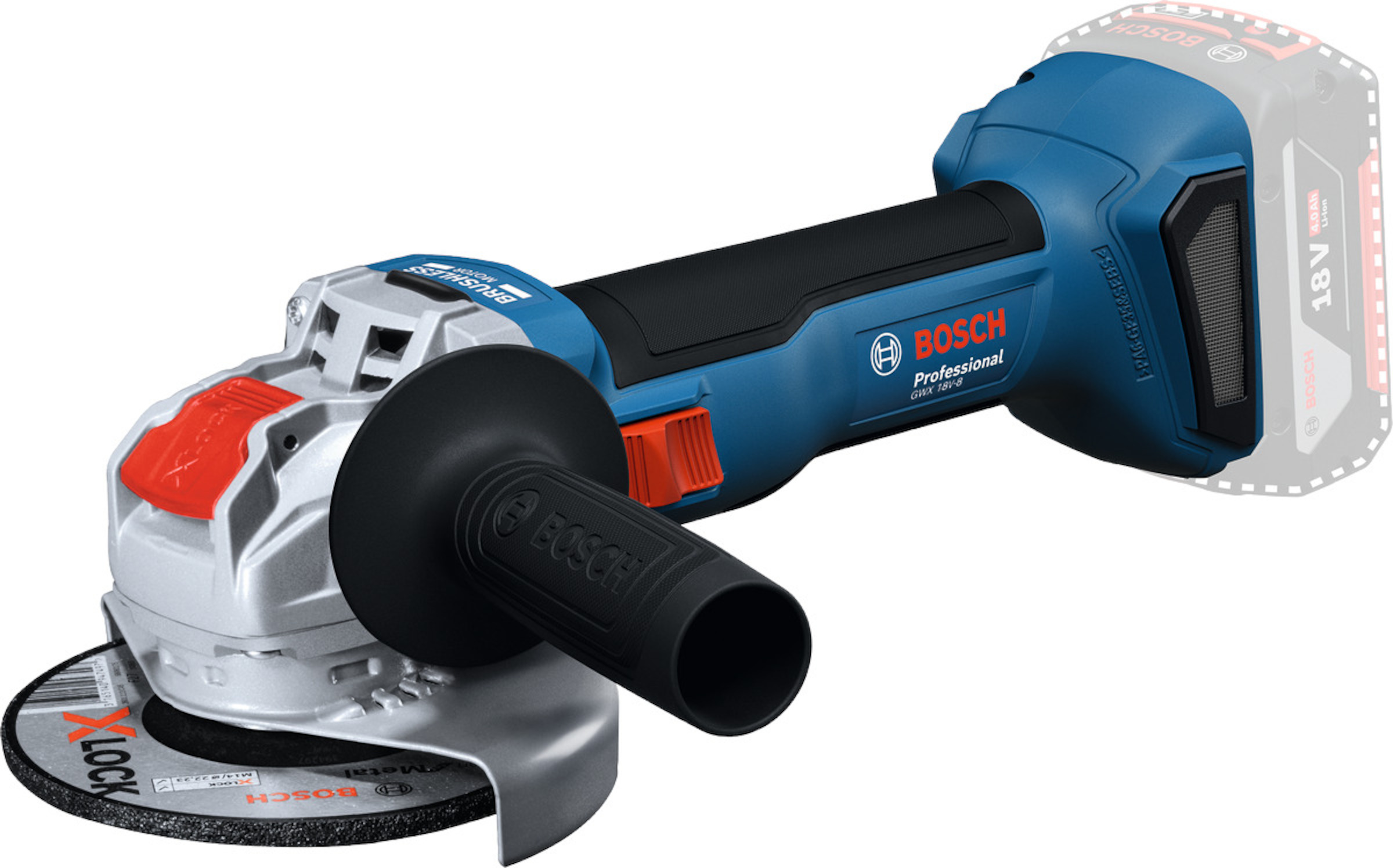 Meuleuse d'angle sans fil Bosch GWX 18V-8 XLOCK; 18 V; 125 mm (sans batterie et chargeur)