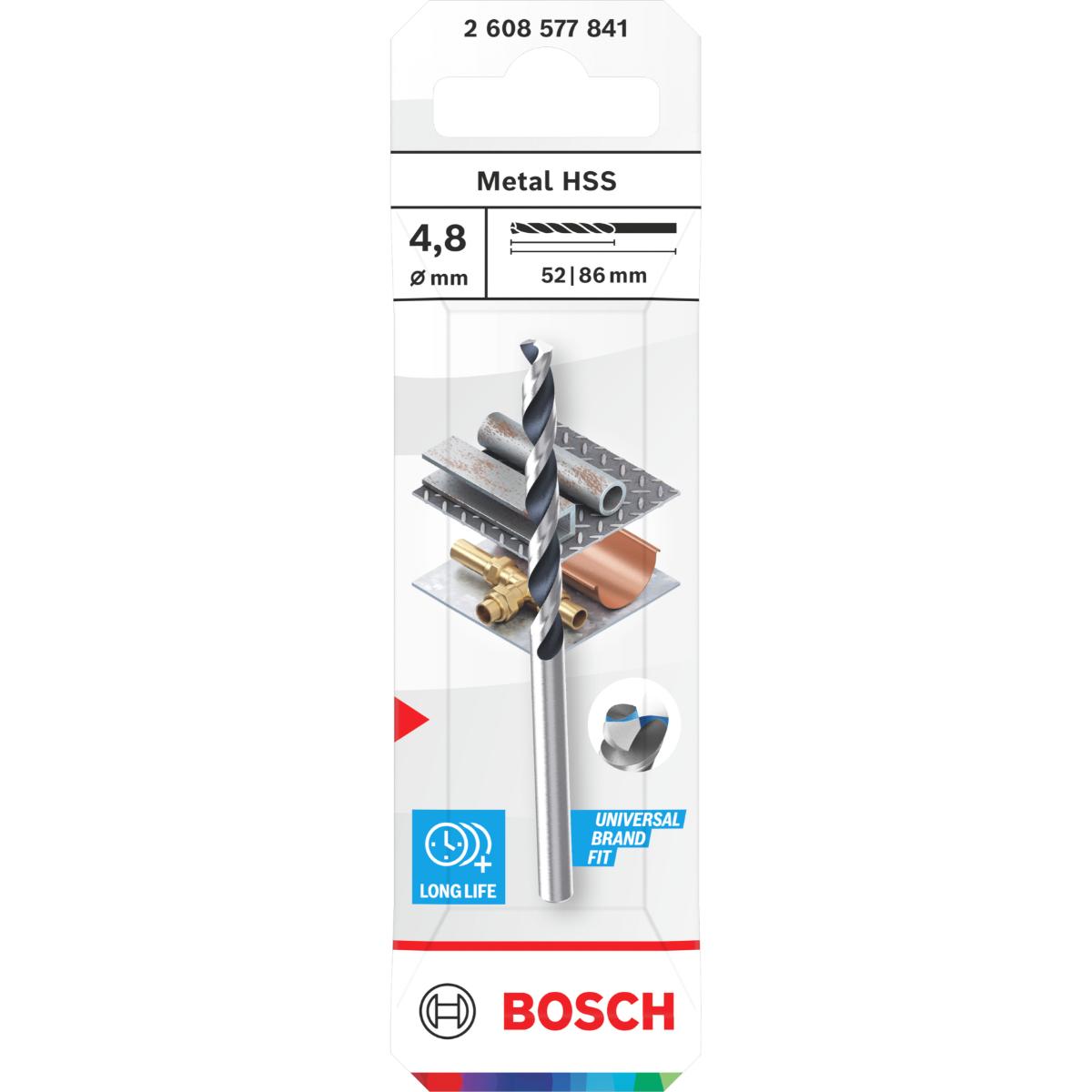 Foret en métal Bosch PointTeQ; HSS; 4,8 mm