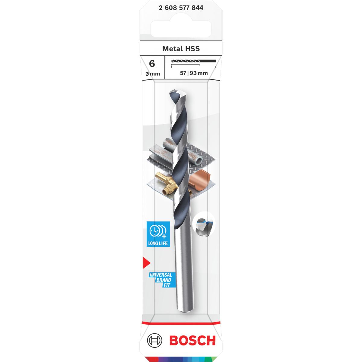 Foret en métal Bosch PointTeQ; HSS; 6x57x93 mm