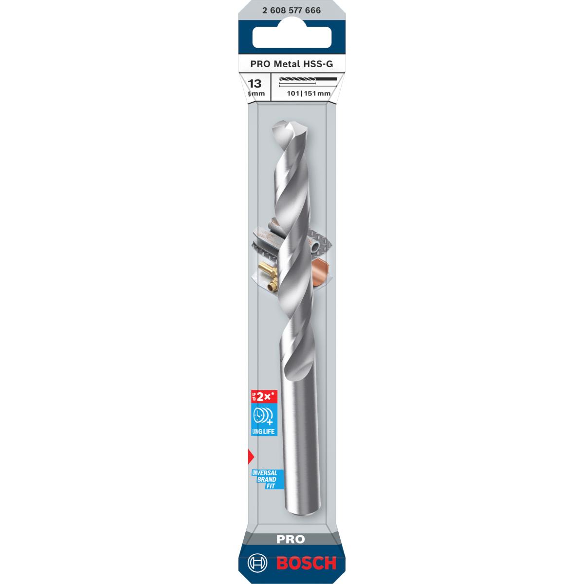 Foret en métal Bosch PRO Metal; HSS-G; 13x101x151 mm