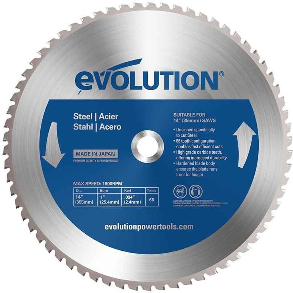 Scie circulaire Evolution EVO-355-66-S; 355 mm; Z66
