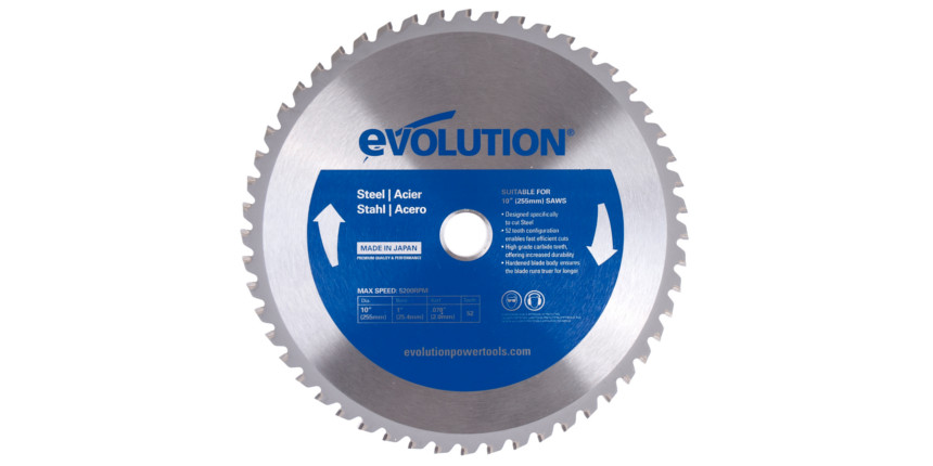 Scie circulaire Evolution EVO-255-52-S; 255 mm; Z52
