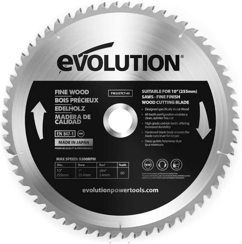 Scie circulaire Evolution FW255TCT-60; 255 mm; Z60