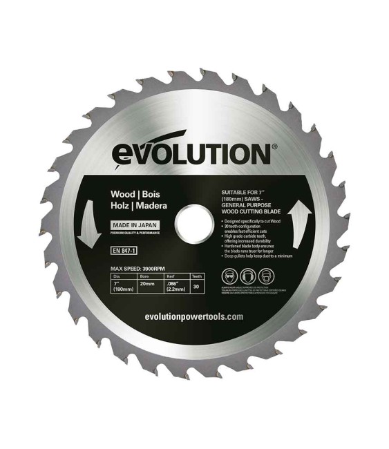 Scie circulaire Evolution EVO-180-30-D; 180 mm; Z30