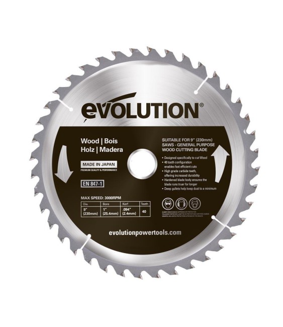 Scie circulaire Evolution EVO-230-40-D; 230 mm; Z40