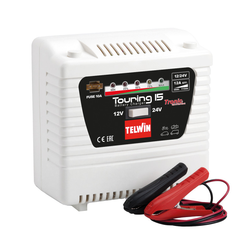 Chargeur de batterie de voiture Telwin Touring 15; 12-24 V