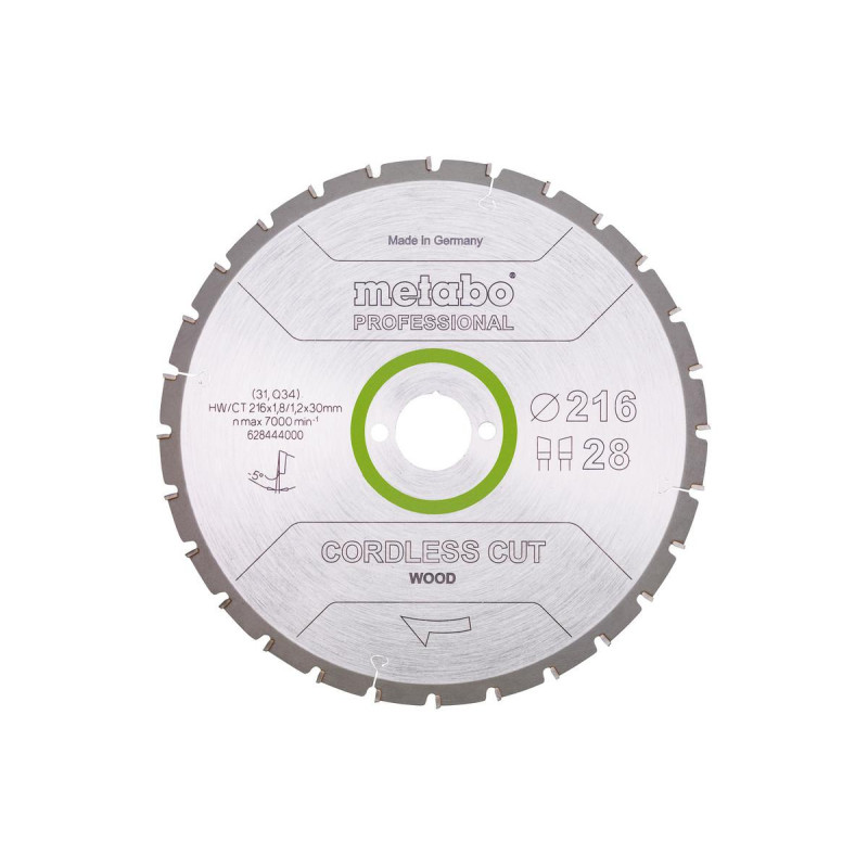 Lame de scie Metabo 628444000; 216x30 mm; Z28