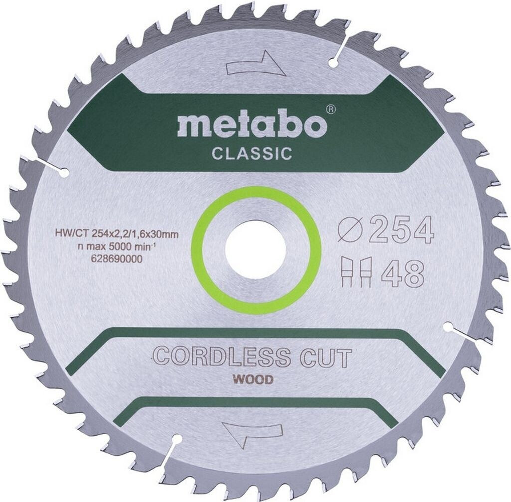 Lame de scie Metabo 628690000; 254x30 mm; Z45; 5°