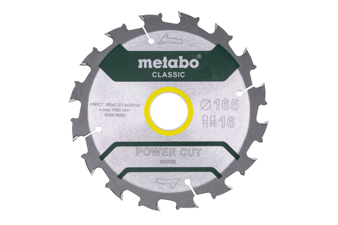 Lame de scie Metabo 628416000; 165x30 mm; Z16; 5°