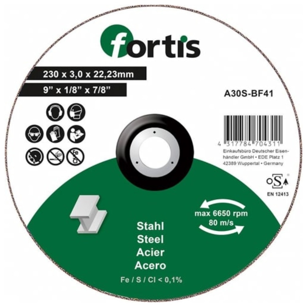 Disque abrasif Fortis 4317784704311; 230x3,0 mm
