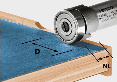 Coupe-bordures Festool HW/KLS D22/8-OFK; 22 mm avec palier
