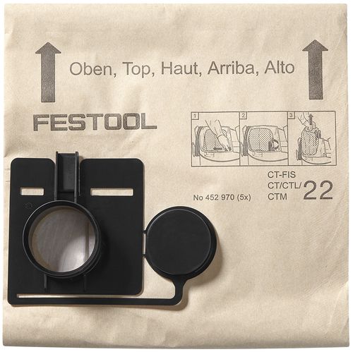 Sacs en papier pour aspirateur Festool FIS-CT 22 5X