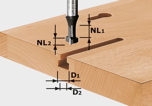 Coupe-trou pour le rainurage des rainures en T Festool 9/5/10,5/6 mm