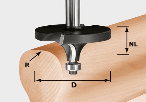 Profil coupe d'ogive Festool 16/26/76 mm avec palier