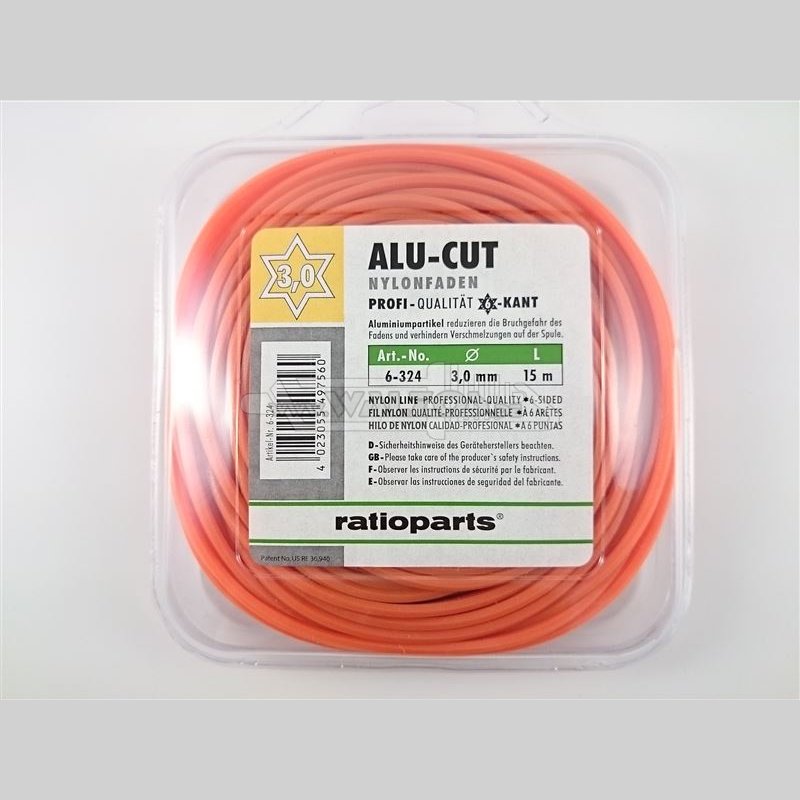 Fil de coupe AluCutline (3,0 mm/15 m) orange, hexagone