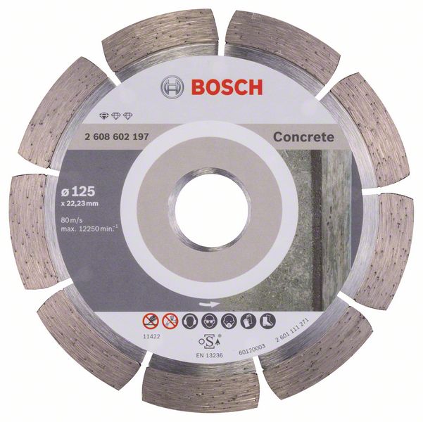 Disque à tronçonner diamanté Bosch PROFESSIONAL FOR CONCRETE; 125 mm