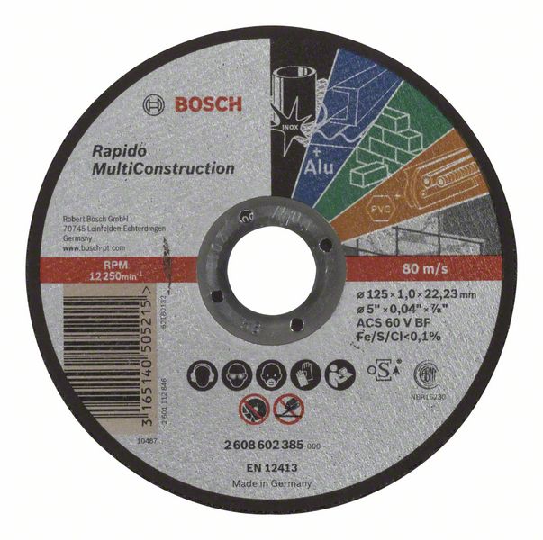 Disque abrasif Bosch C60 T BF; 125x1 mm
