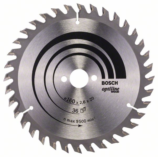 Lame de scie Bosch OPTILINE WOOD; 160x2,6x20,0 mm; Z36; 15°