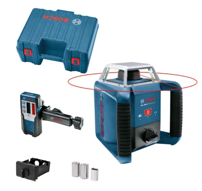 Niveau laser rotatif Bosch GRL 400 H + Récepteur laser LR 1