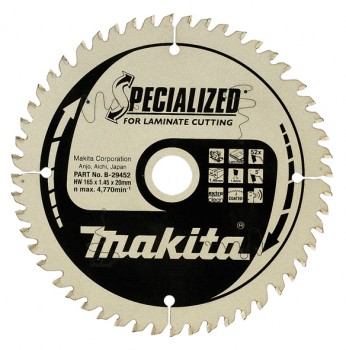 Lame de scie pour stratifié Makita; 165x1,45x20,0 mm; Z52; 5°