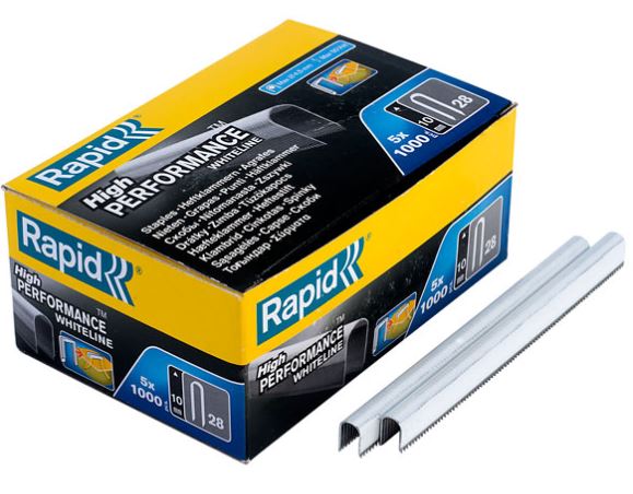 Agrafes Rapid; 10 mm; 5000 pcs .; TYPE 28; blanc galvanisé